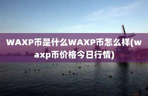 WAXP币是什么WAXP币怎么样(waxp币价格今日行情)