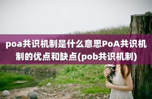 poa共识机制是什么意思PoA共识机制的优点和缺点(pob共识机制)