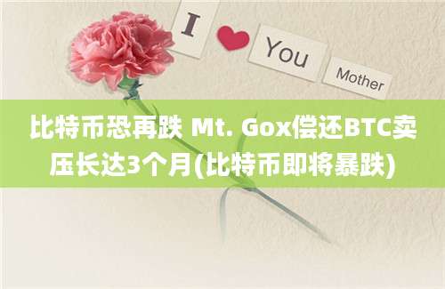 比特币恐再跌 Mt. Gox偿还BTC卖压长达3个月(比特币即将暴跌)