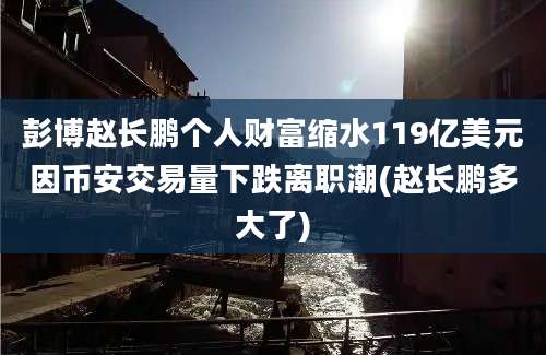 彭博赵长鹏个人财富缩水119亿美元因币安交易量下跌离职潮(赵长鹏多大了)