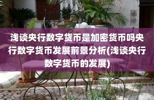 浅谈央行数字货币是加密货币吗央行数字货币发展前景分析(浅谈央行数字货币的发展)