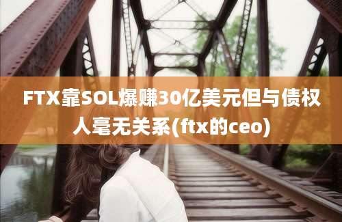 FTX靠SOL爆赚30亿美元但与债权人毫无关系(ftx的ceo)