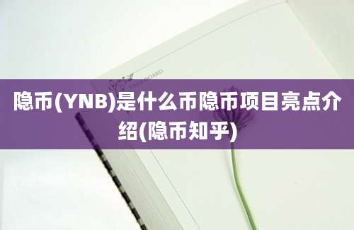 隐币(YNB)是什么币隐币项目亮点介绍(隐币知乎)