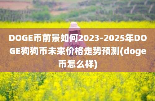 DOGE币前景如何2023-2025年DOGE狗狗币未来价格走势预测(doge币怎么样)