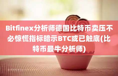 Bitfinex分析师德国比特币卖压不必惊慌指标暗示BTC或已触底(比特币最牛分析师)