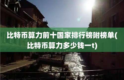 比特币算力前十国家排行榜附榜单(比特币算力多少钱一t)