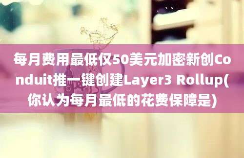 每月费用最低仅50美元加密新创Conduit推一键创建Layer3 Rollup(你认为每月最低的花费保障是)