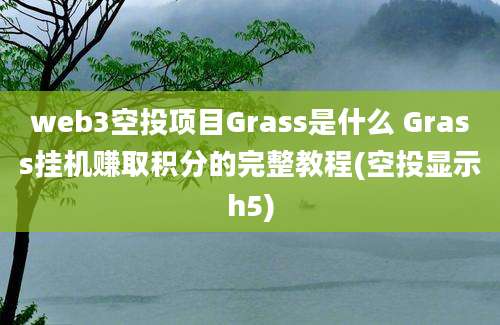 web3空投项目Grass是什么 Grass挂机赚取积分的完整教程(空投显示h5)