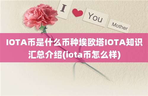 IOTA币是什么币种埃欧塔IOTA知识汇总介绍(iota币怎么样)