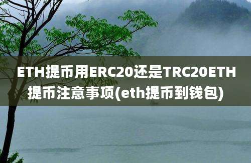 ETH提币用ERC20还是TRC20ETH提币注意事项(eth提币到钱包)