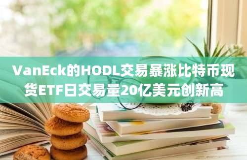 VanEck的HODL交易暴涨比特币现货ETF日交易量20亿美元创新高