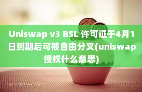 Uniswap v3 BSL 许可证于4月1日到期后可被自由分叉(uniswap授权什么意思)