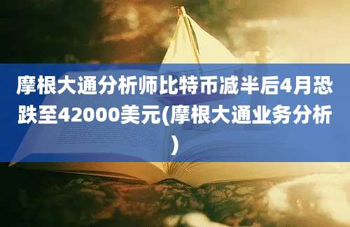 摩根大通分析师比特币减半后4月恐跌至42000美元(摩根大通业务分析)