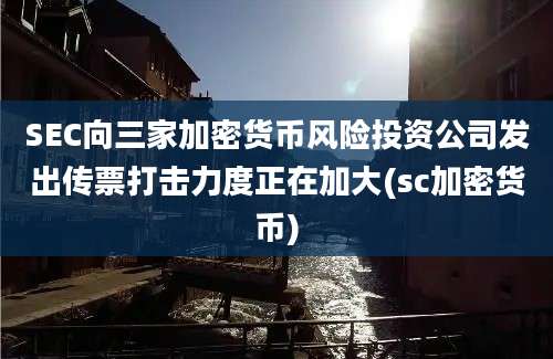 SEC向三家加密货币风险投资公司发出传票打击力度正在加大(sc加密货币)