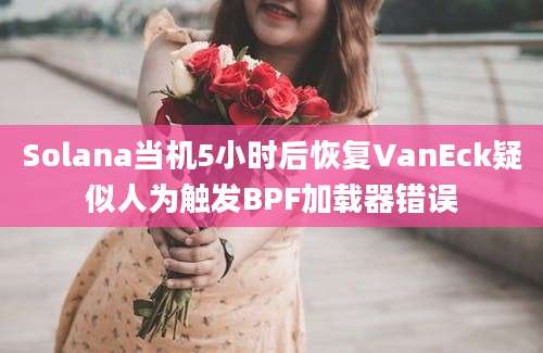 Solana当机5小时后恢复VanEck疑似人为触发BPF加载器错误