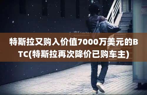 特斯拉又购入价值7000万美元的BTC(特斯拉再次降价已购车主)