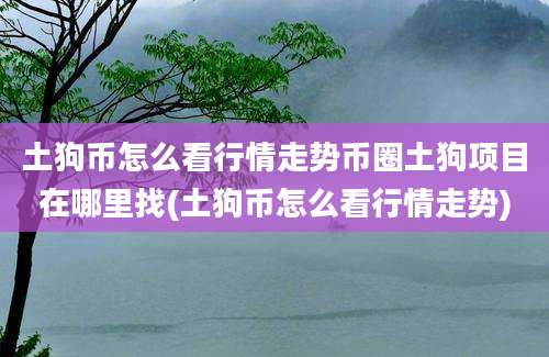 土狗币怎么看行情走势币圈土狗项目在哪里找(土狗币怎么看行情走势)