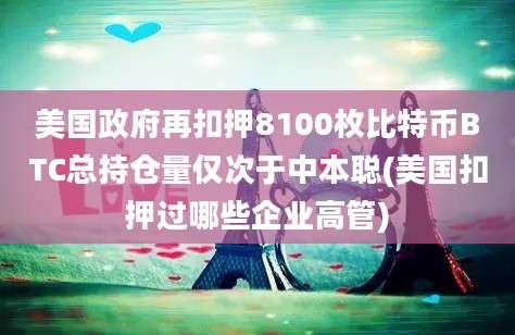 美国政府再扣押8100枚比特币BTC总持仓量仅次于中本聪(美国扣押过哪些企业高管)