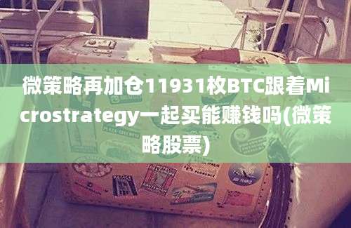 微策略再加仓11931枚BTC跟着Microstrategy一起买能赚钱吗(微策略股票)