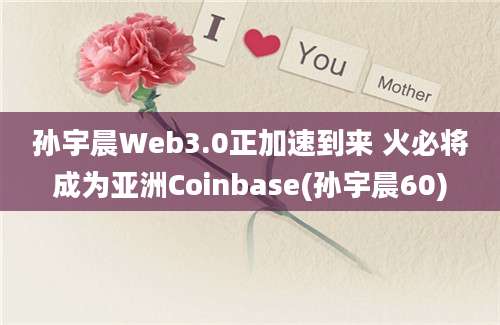 孙宇晨Web3.0正加速到来 火必将成为亚洲Coinbase(孙宇晨60)