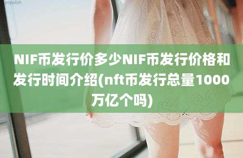 NIF币发行价多少NIF币发行价格和发行时间介绍(nft币发行总量1000万亿个吗)