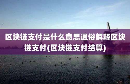 区块链支付是什么意思通俗解释区块链支付(区块链支付结算)