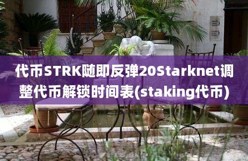 代币STRK随即反弹20Starknet调整代币解锁时间表(staking代币)