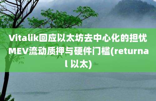 Vitalik回应以太坊去中心化的担忧MEV流动质押与硬件门槛(returnal 以太)