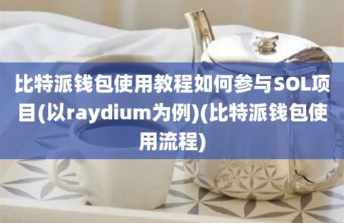 比特派钱包使用教程如何参与SOL项目(以raydium为例)(比特派钱包使用流程)