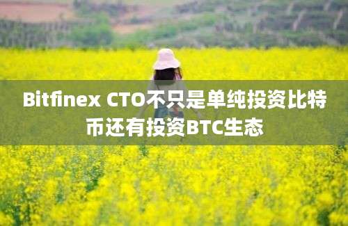 Bitfinex CTO不只是单纯投资比特币还有投资BTC生态