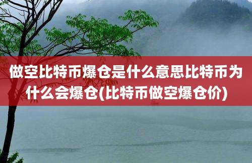 做空比特币爆仓是什么意思比特币为什么会爆仓(比特币做空爆仓价)