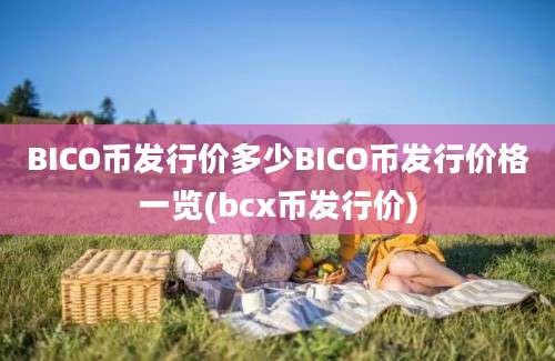 BICO币发行价多少BICO币发行价格一览(bcx币发行价)