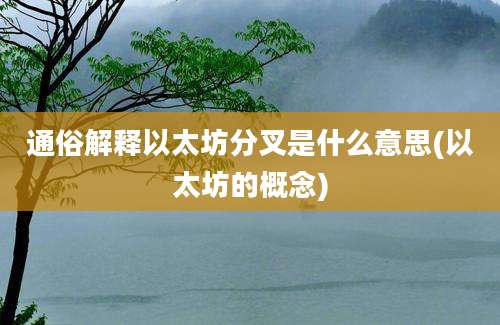 通俗解释以太坊分叉是什么意思(以太坊的概念)