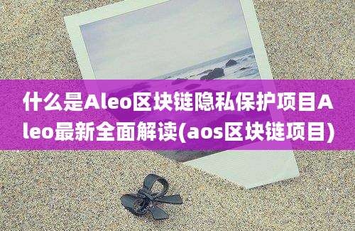 什么是Aleo区块链隐私保护项目Aleo最新全面解读(aos区块链项目)