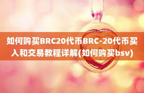 如何购买BRC20代币BRC-20代币买入和交易教程详解(如何购买bsv)