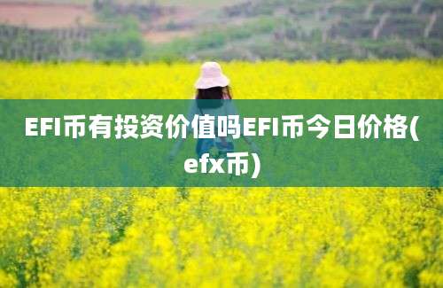 EFI币有投资价值吗EFI币今日价格(efx币)