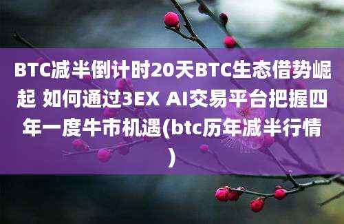 BTC减半倒计时20天BTC生态借势崛起 如何通过3EX AI交易平台把握四年一度牛市机遇(btc历年减半行情)