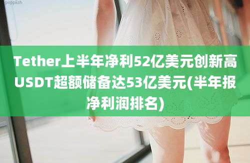 Tether上半年净利52亿美元创新高USDT超额储备达53亿美元(半年报净利润排名)