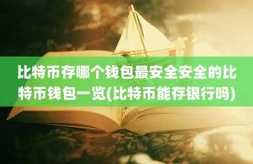 比特币存哪个钱包最安全安全的比特币钱包一览(比特币能存银行吗)