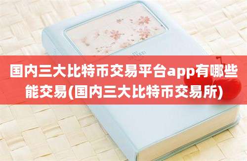 国内三大比特币交易平台app有哪些能交易(国内三大比特币交易所)