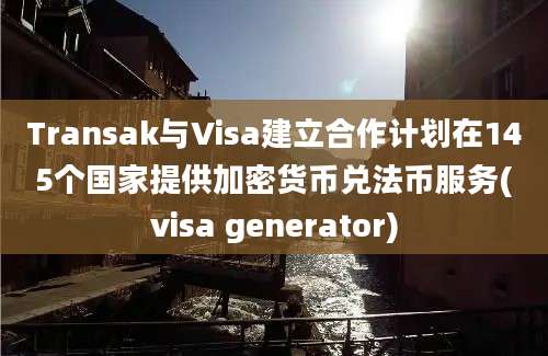 Transak与Visa建立合作计划在145个国家提供加密货币兑法币服务(visa generator)