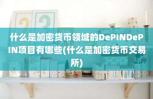 什么是加密货币领域的DePINDePIN项目有哪些(什么是加密货币交易所)