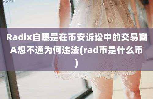 Radix自曝是在币安诉讼中的交易商A想不通为何违法(rad币是什么币)