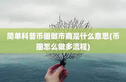 简单科普币圈做市商是什么意思(币圈怎么做多流程)