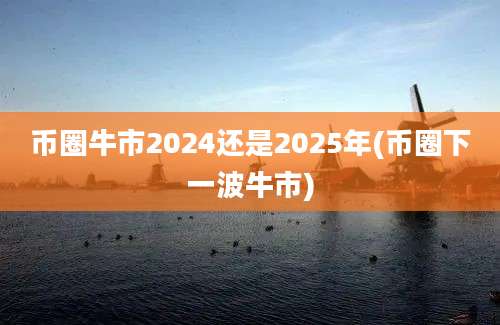 币圈牛市2024还是2025年(币圈下一波牛市)