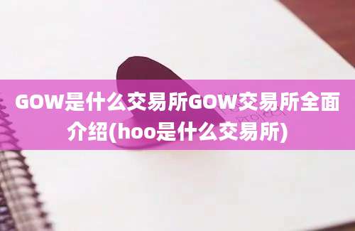 GOW是什么交易所GOW交易所全面介绍(hoo是什么交易所)