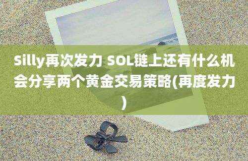 Silly再次发力 SOL链上还有什么机会分享两个黄金交易策略(再度发力)