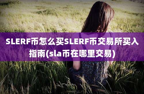 SLERF币怎么买SLERF币交易所买入指南(sla币在哪里交易)