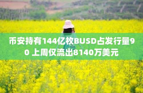 币安持有144亿枚BUSD占发行量90 上周仅流出8140万美元