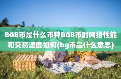 BGB币是什么币种BGB币的网络性能和交易速度如何(bg币是什么意思)